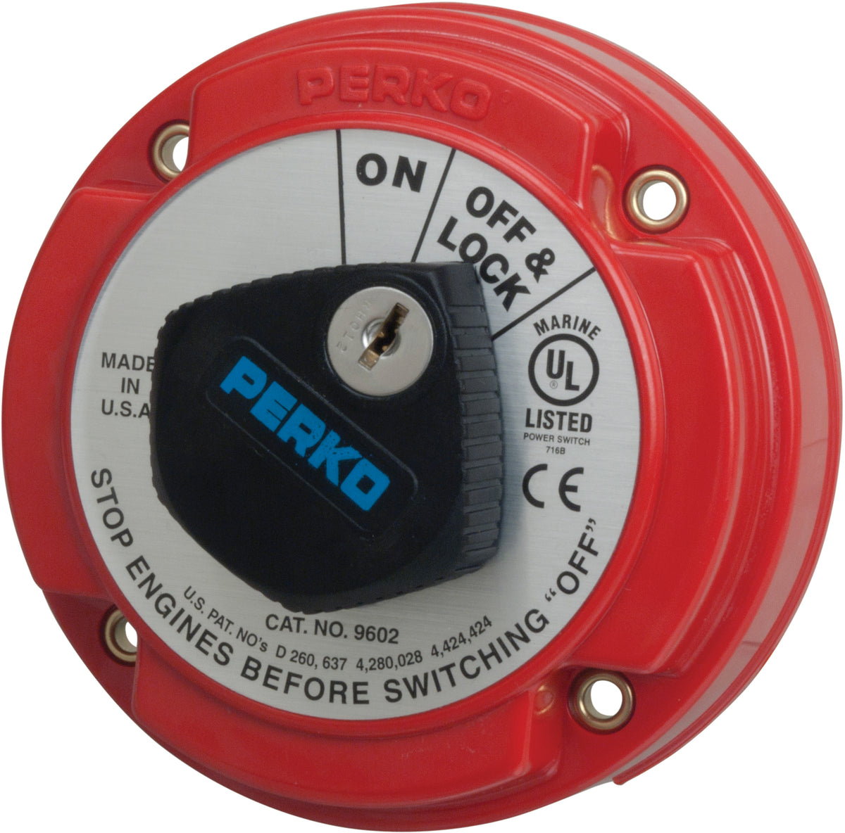 Perko Medium Duty Main Battery Disconnect Switch with Key Lock