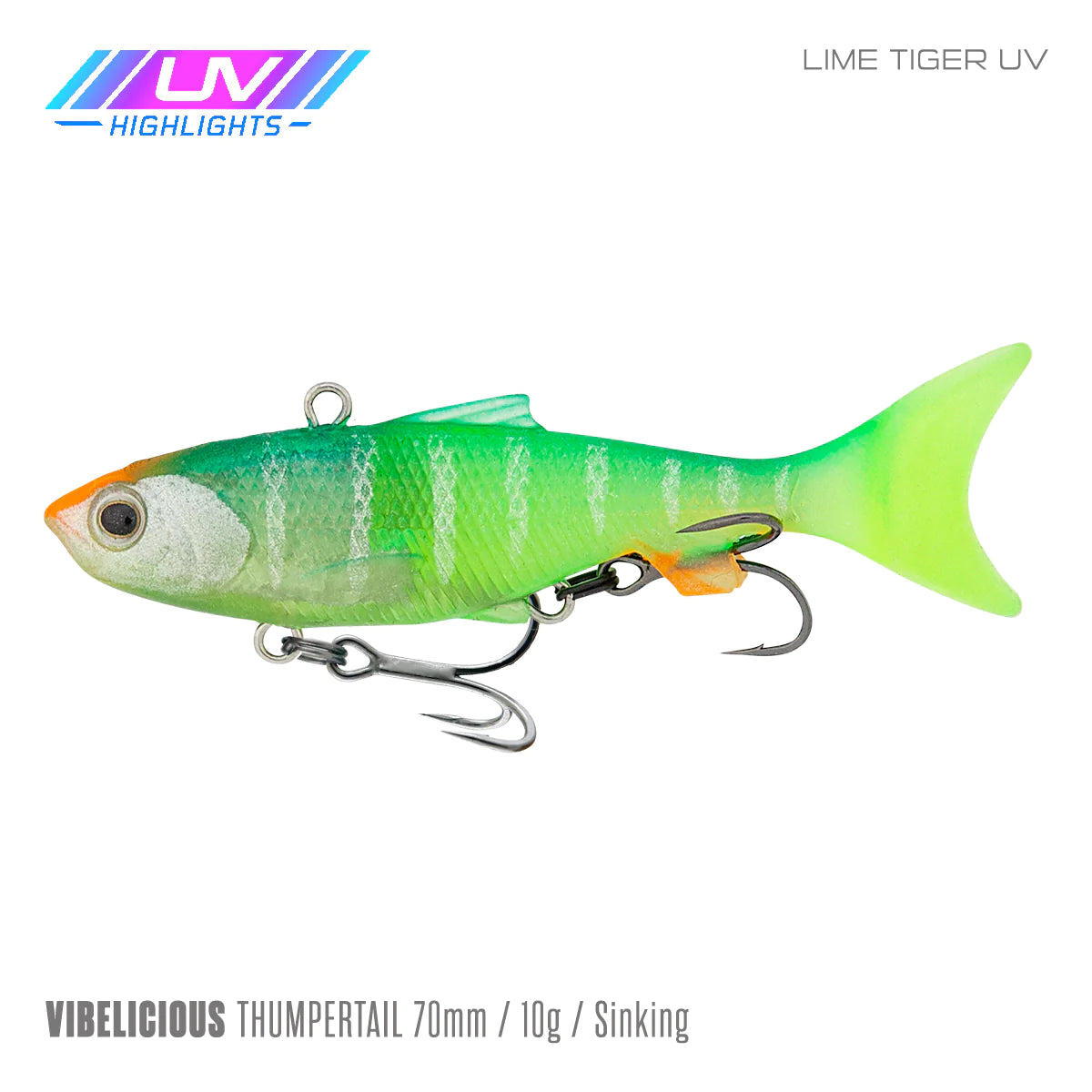 Vibelicious Thumper Tail Soft Vibe Lure 70mm 11g