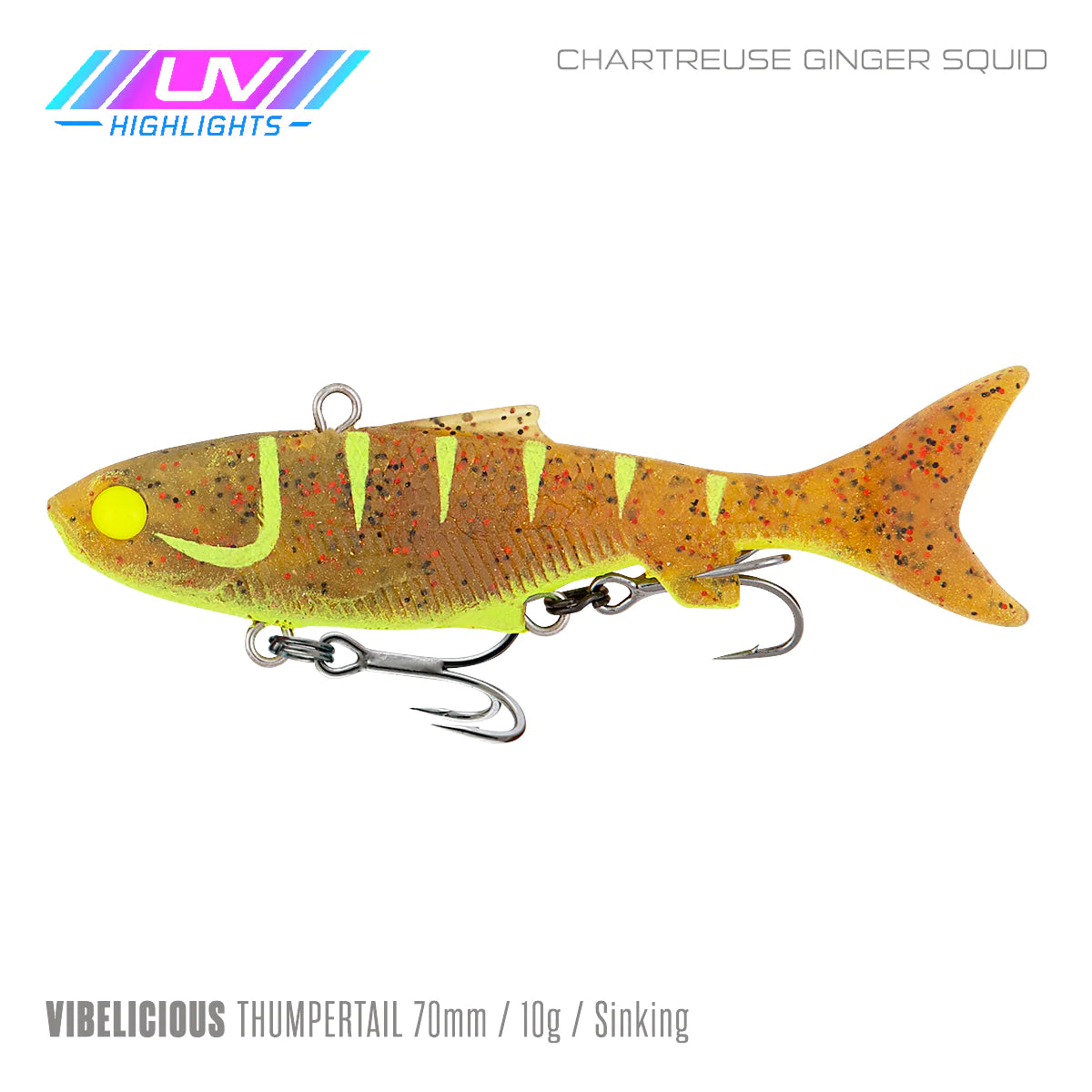 Vibelicious Thumper Tail Soft Vibe Lure 70mm 11g