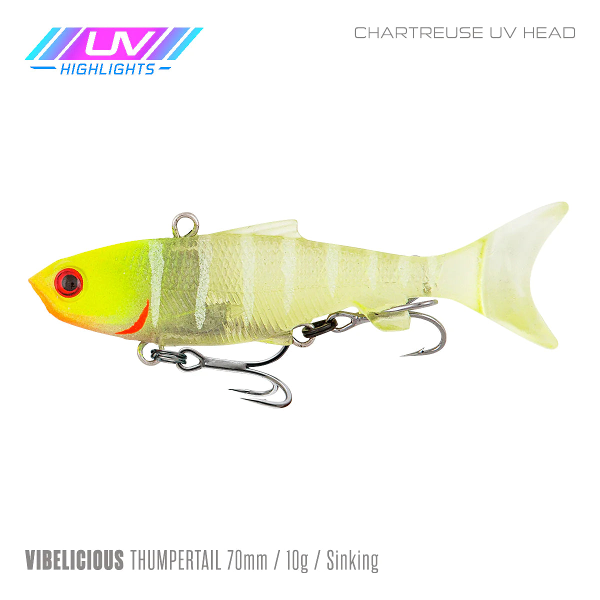 Vibelicious Thumper Tail Soft Vibe Lure 70mm 11g