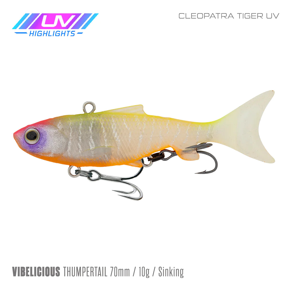 Vibelicious Thumper Tail Soft Vibe Lure 70mm 11g