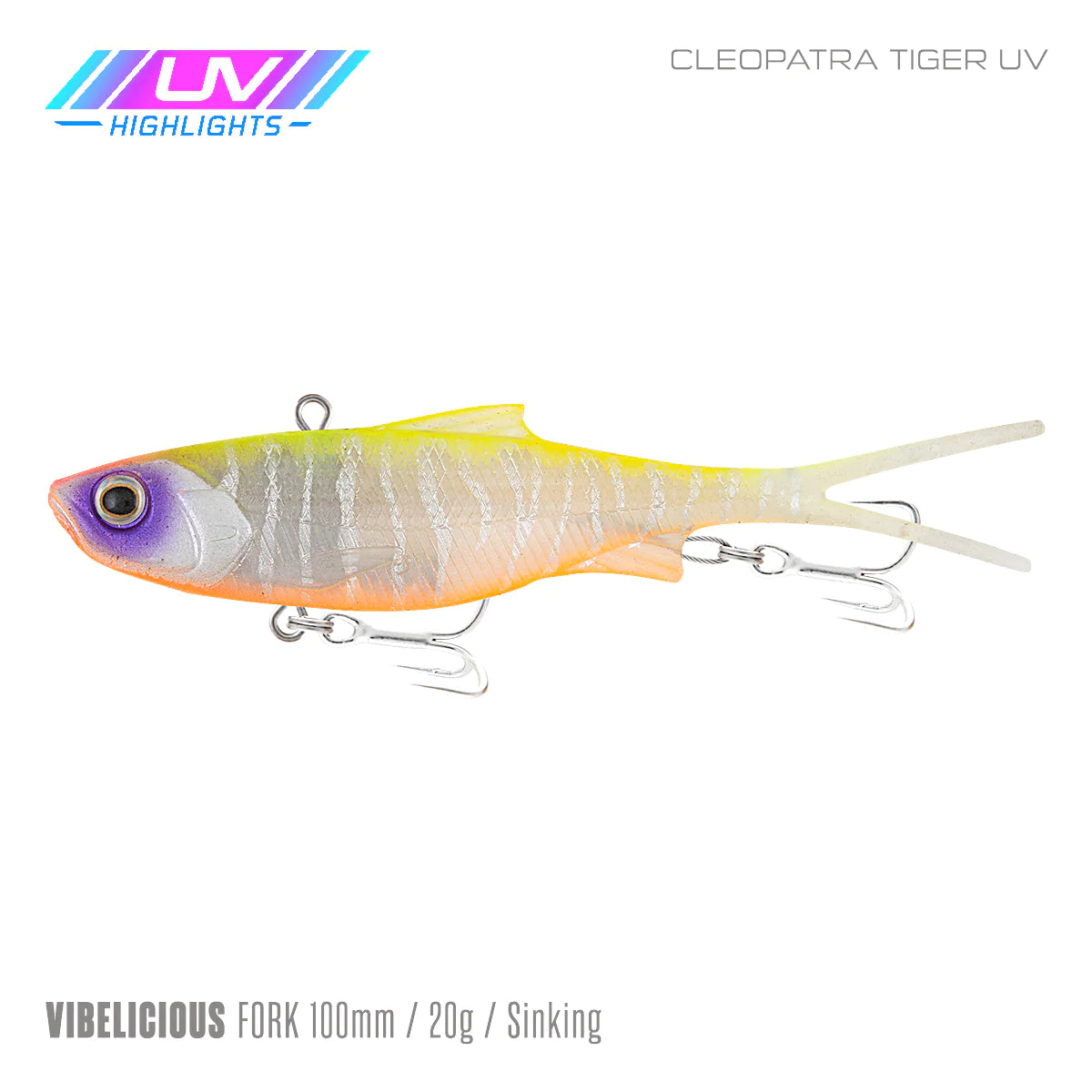 Vibelicious Fork Tail Soft Vibe Lure 100mm 20g