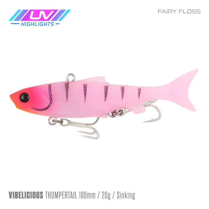 Vibelicious Thumper Tail Soft Vibe Lure 100mm 20g