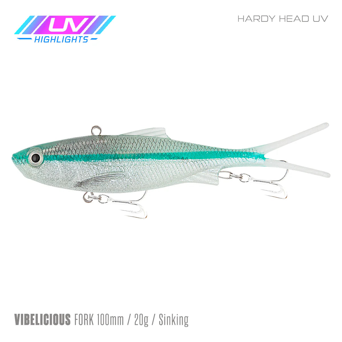 Vibelicious Fork Tail Soft Vibe Lure 100mm 20g
