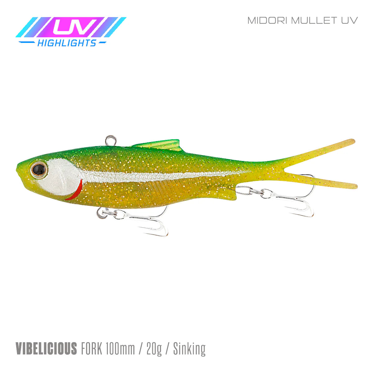 Vibelicious Fork Tail Soft Vibe Lure 100mm 20g
