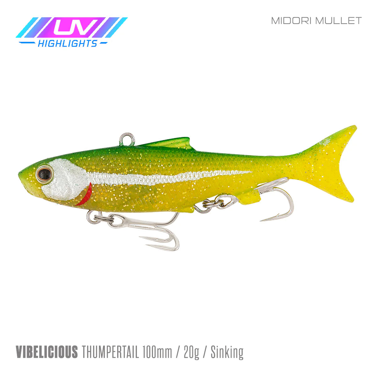 Vibelicious Thumper Tail Soft Vibe Lure 100mm 20g