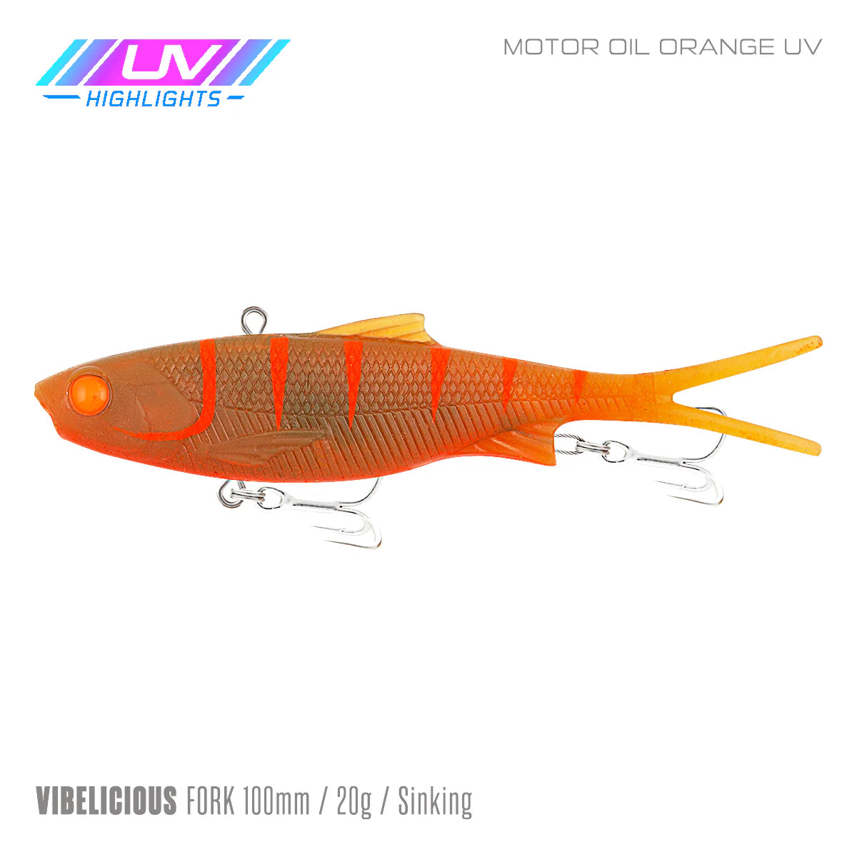 Vibelicious Fork Tail Soft Vibe Lure 100mm 20g