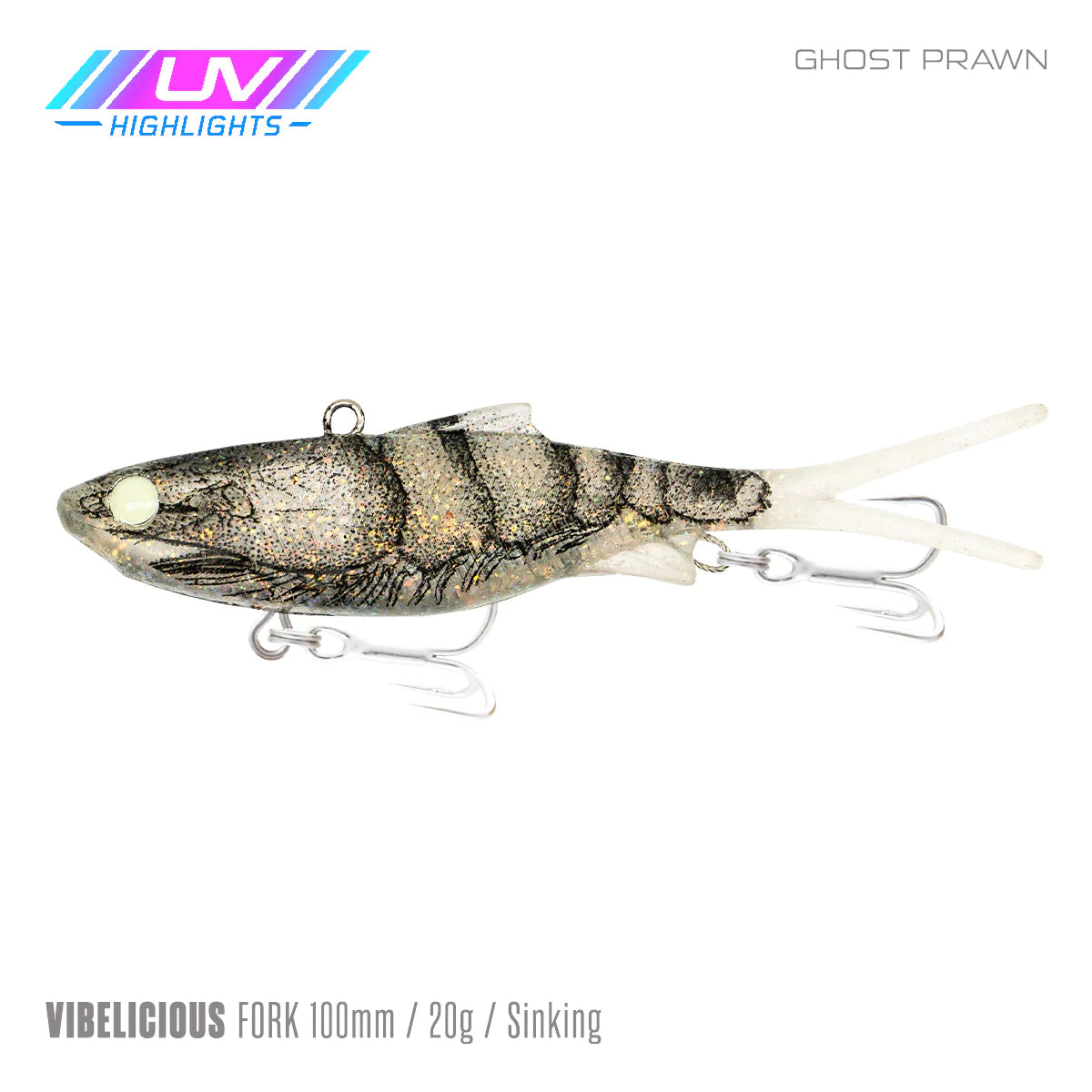 Vibelicious Fork Tail Soft Vibe Lure 100mm 20g