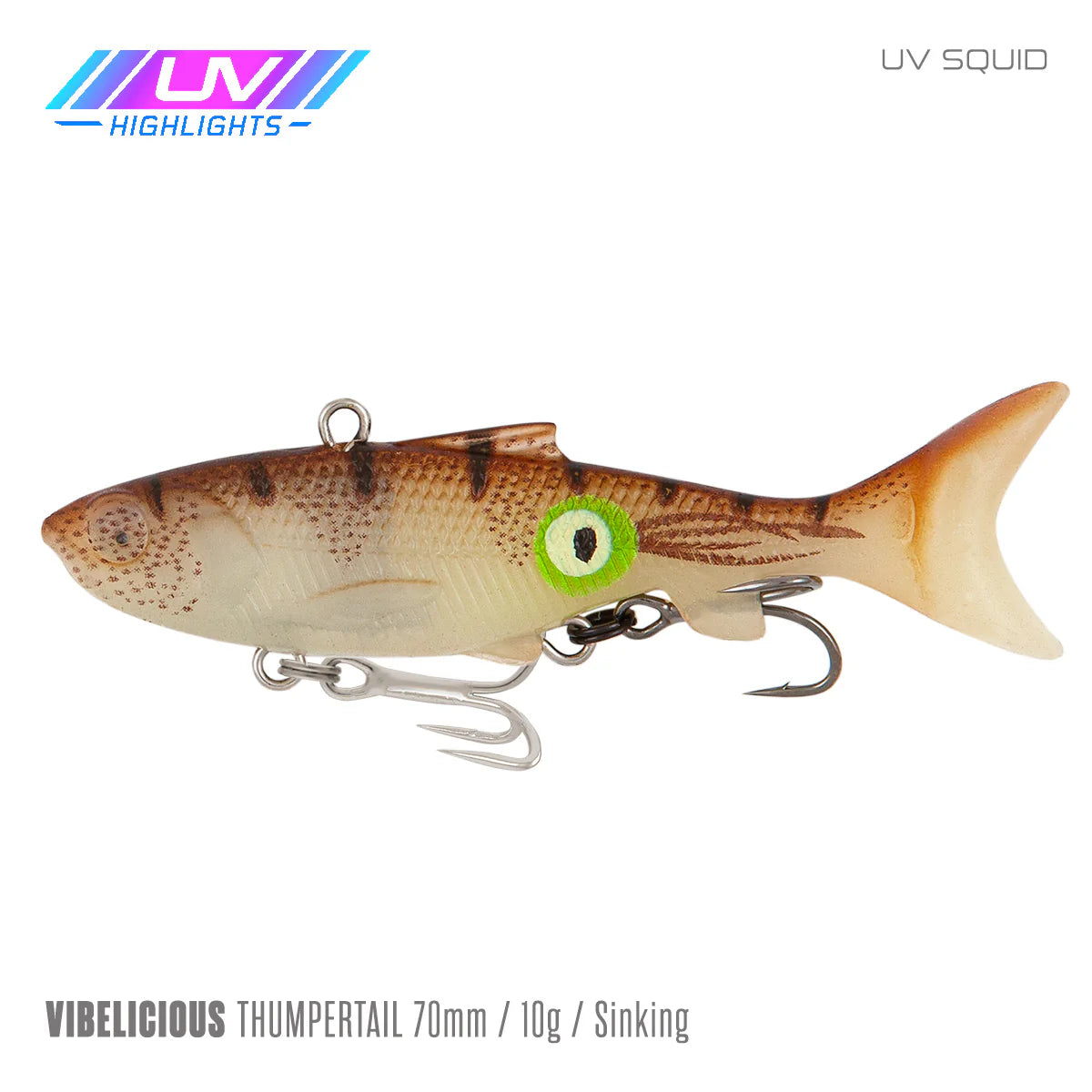 Vibelicious Thumper Tail Soft Vibe Lure 70mm 11g