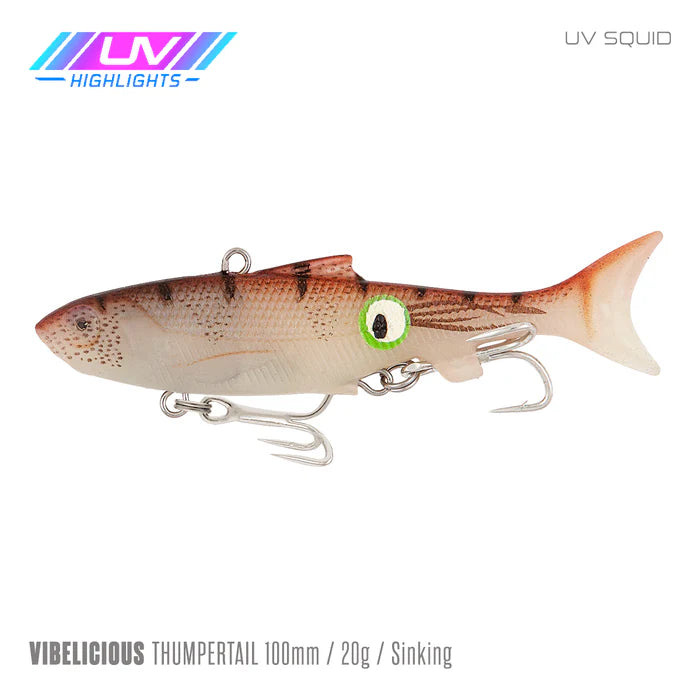 Vibelicious Thumper Tail Soft Vibe Lure 100mm 20g