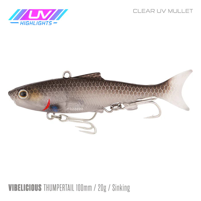 Vibelicious Thumper Tail Soft Vibe Lure 100mm 20g